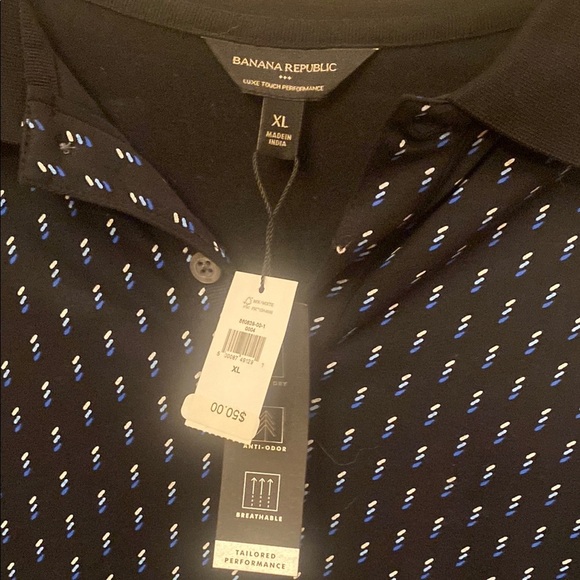 Banana Republic Black Jersey Polka Dot Shirt - Picture 2 of 6